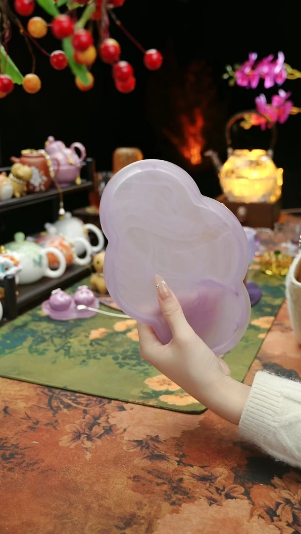 【闪购商品】紫色水晶琉璃壶承干泡垫