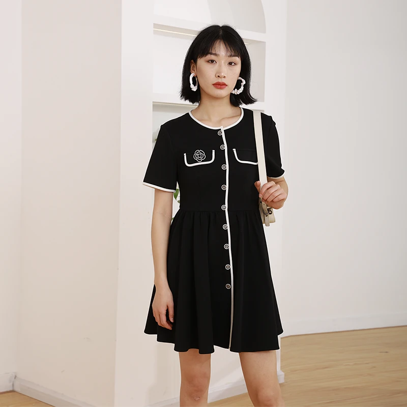 【毛毛专享】西町村屋法式小香风气质连衣裙(含别针)AB8502002