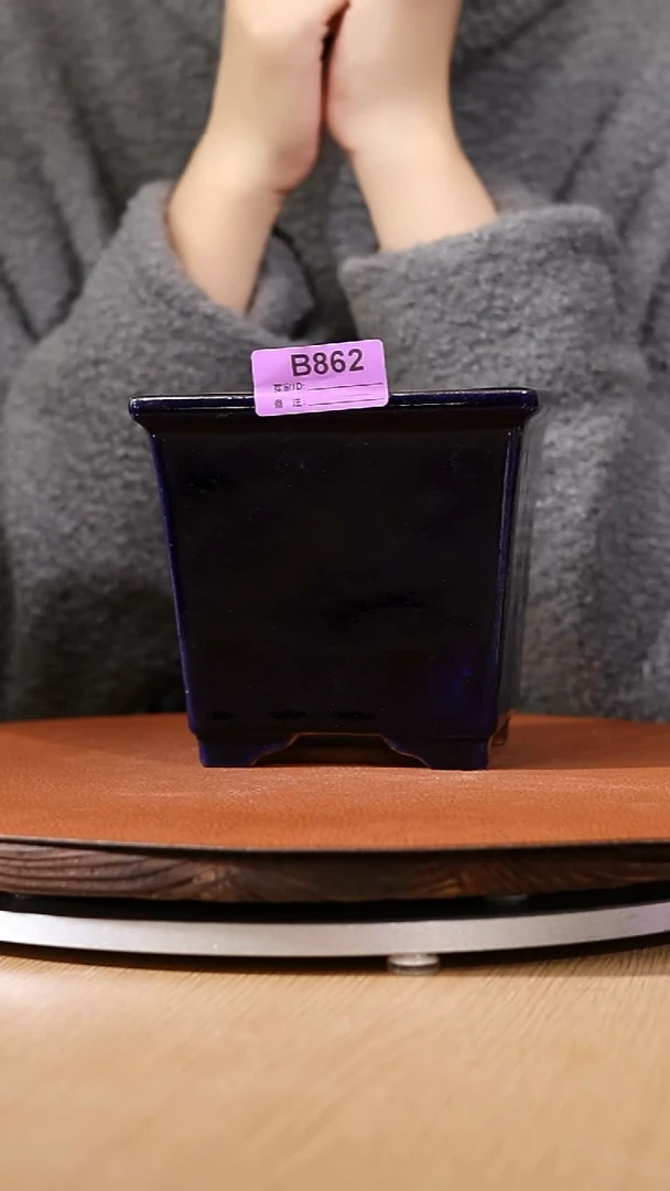 【石湾花盆】5寸方斗盆微瑕变形862