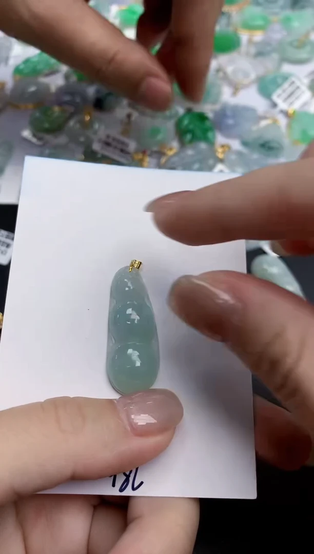 【闪购商品】翡翠颈饰18K金镶嵌天然缅甸翡翠A货