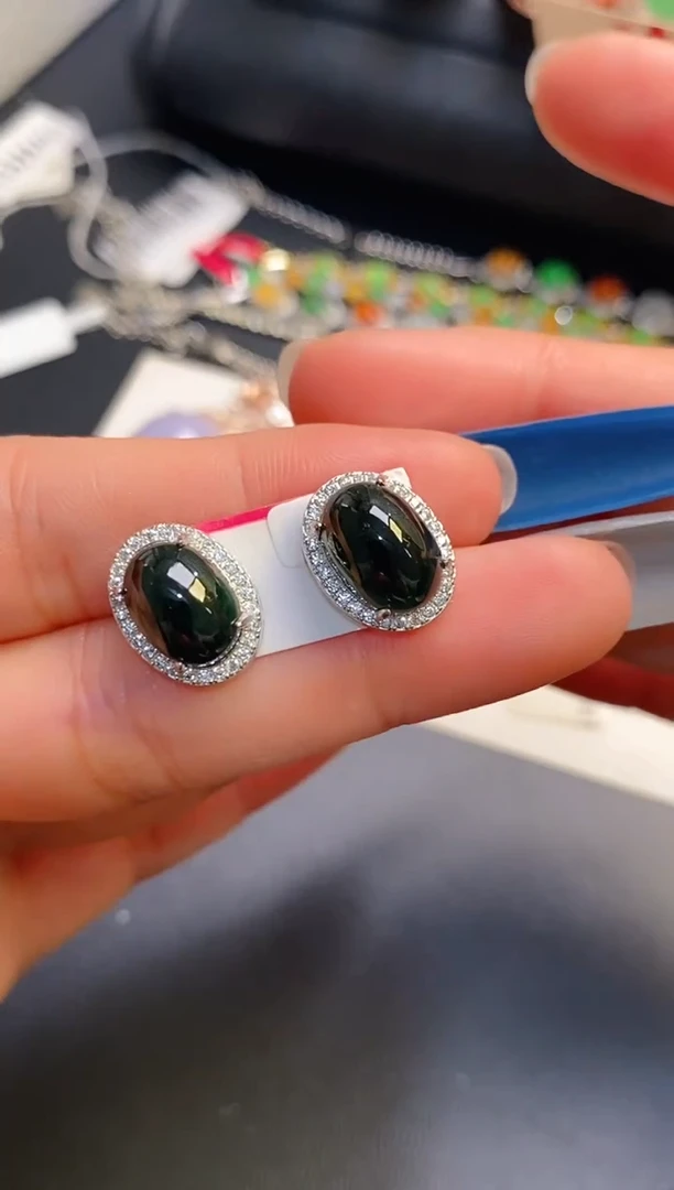 银S925镶嵌戒指翡翠天然