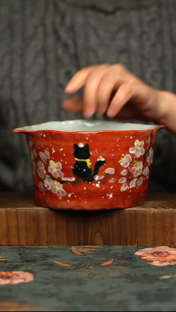 杯釉下彩手工手绘同款陶器