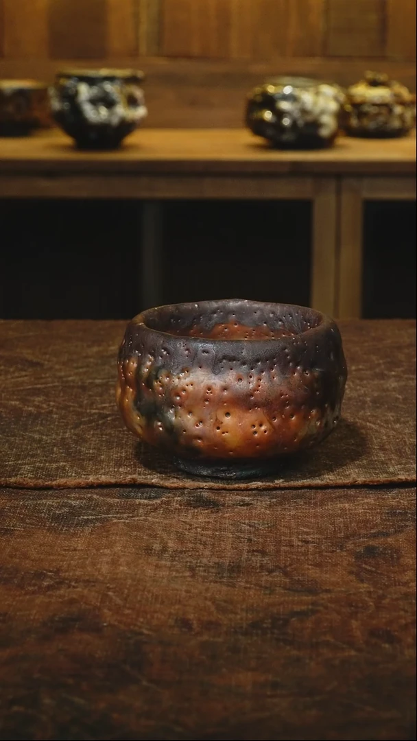 全手工柴烧厚釉志野主人杯