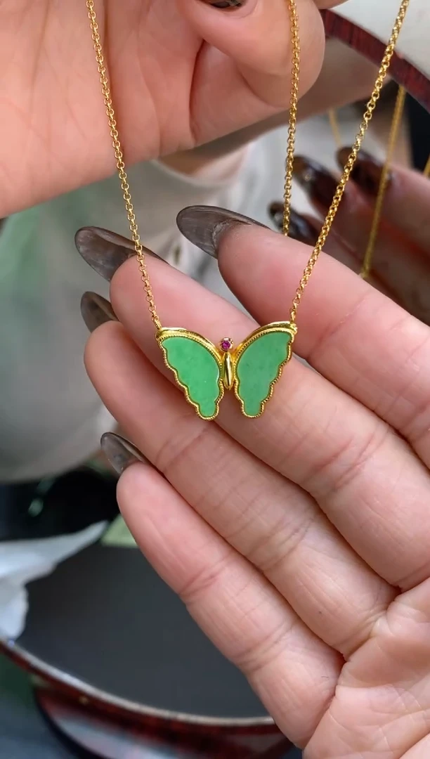 颈饰银S925镶嵌翡翠18146