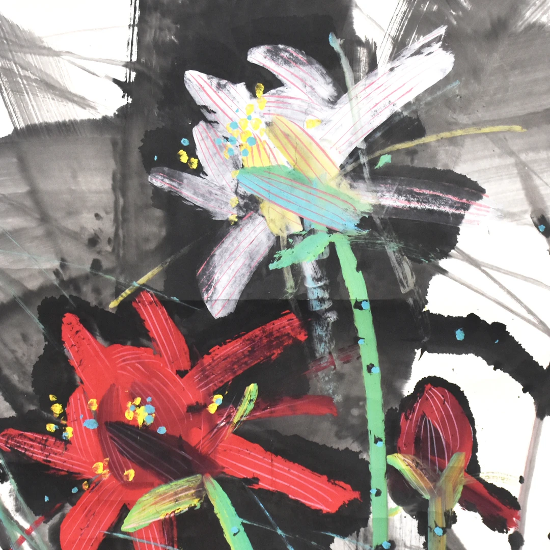 HM5057 荷花 68×68 纸本镜片 4.1平尺