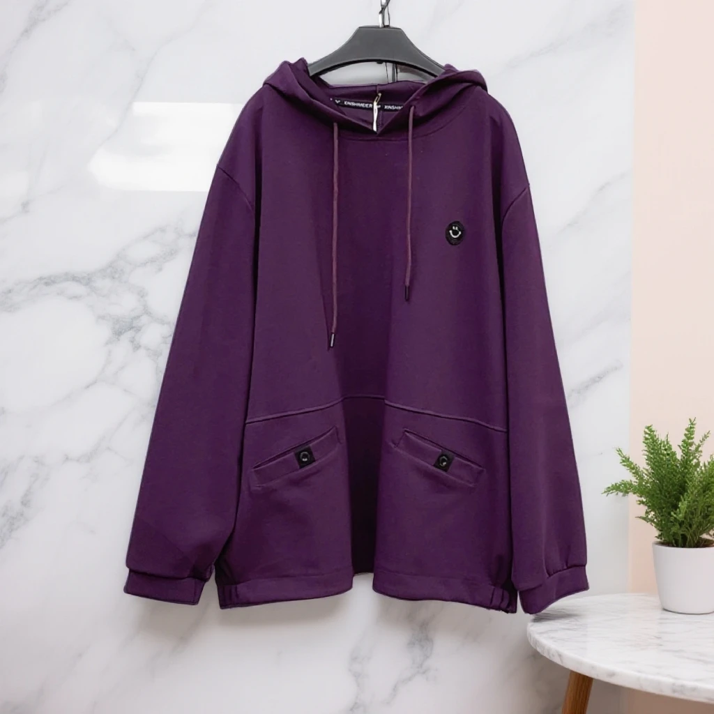 260-300斤 衣长80胸围160 精致复合棉开衩连帽休闲卫衣