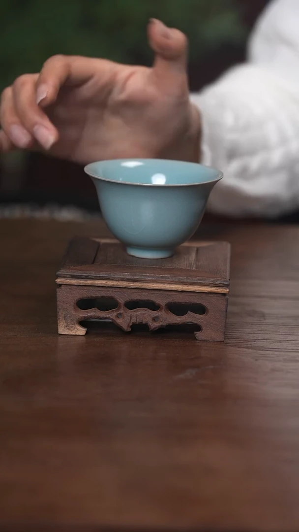 【闪购商品】清凉寺原产地仿古釉手工汝瓷元宝杯