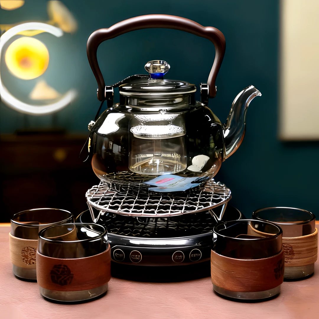 横硕超薄金属外壳电陶炉1300瓦+星空4代壶