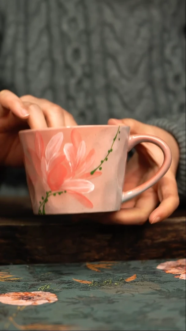 【闪购商品】杯釉下彩手工手绘同款陶器