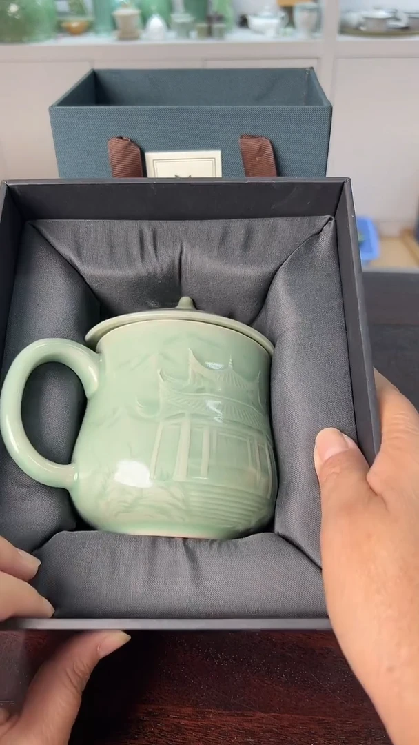 龙泉云间青瓷小米茶器