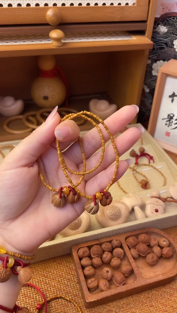 手串/手链核桃竹节手串一物一拍好运连连款双圈