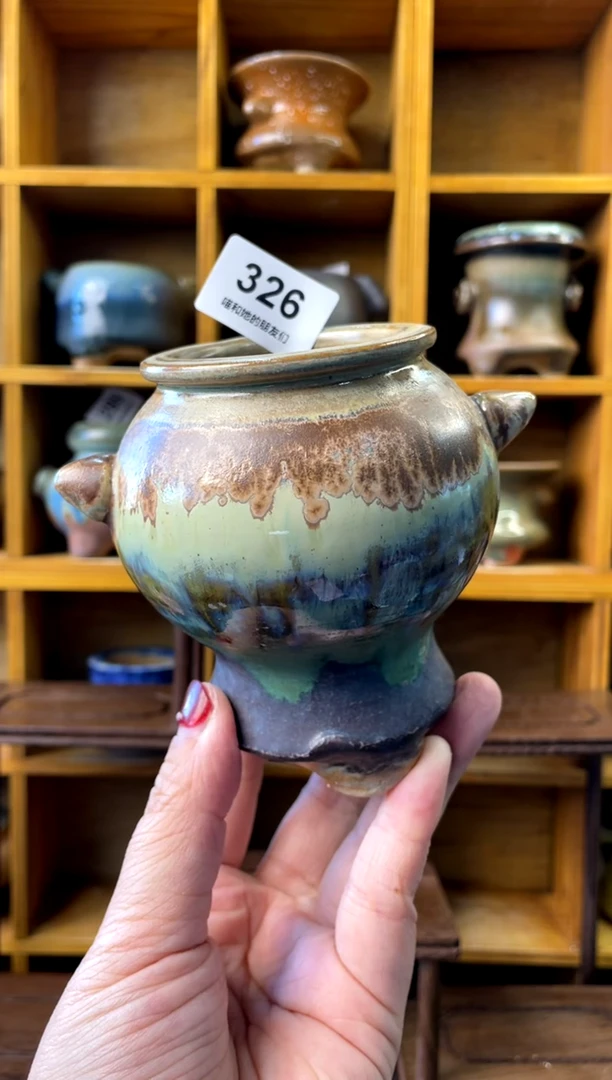 【闪购商品】陶326 内口5【喵喵团圆多肉盆】