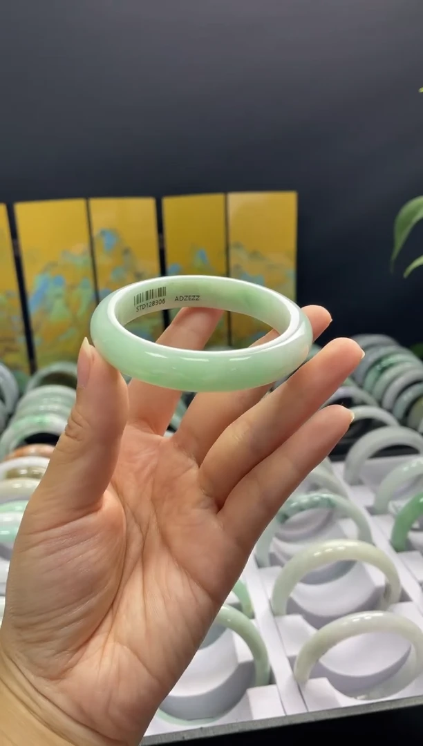 未镶嵌手镯翡翠天然缅甸A货翡翠手镯53-55圈口
