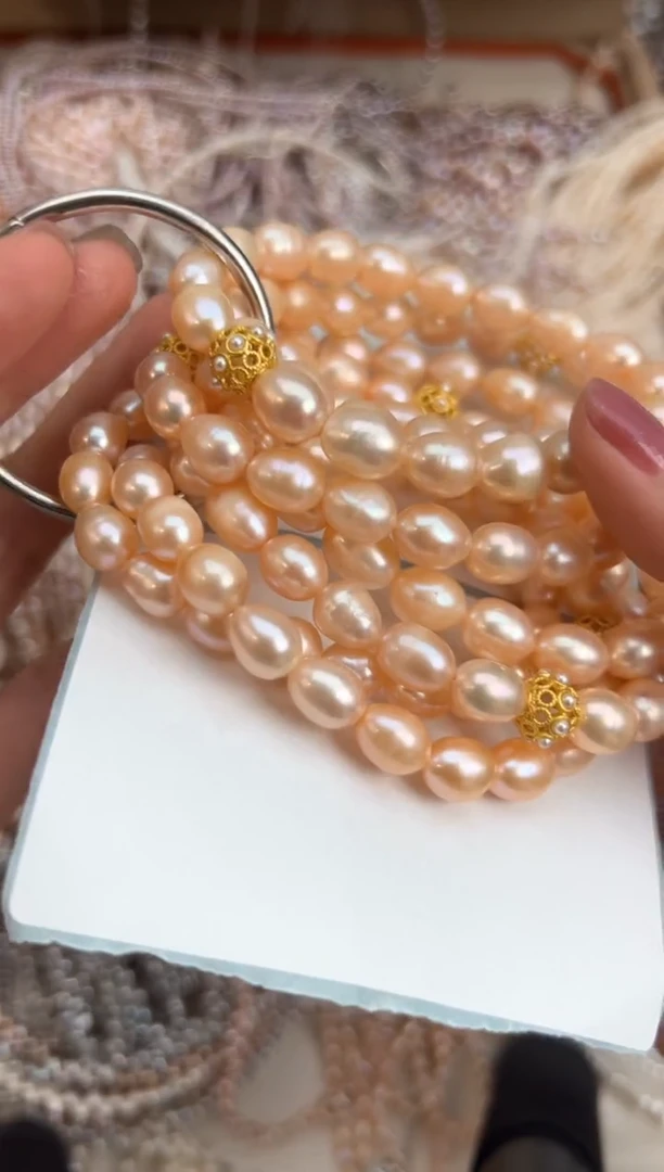 未镶嵌福利淡水珍珠无核*强光珍珠香槟色（7mm+）多样性发一