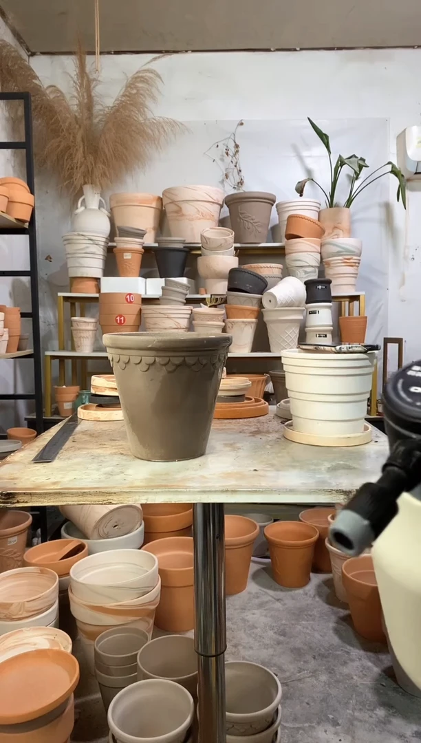 瑕疵无售后20*18灰陶巴洛克 1盆无托