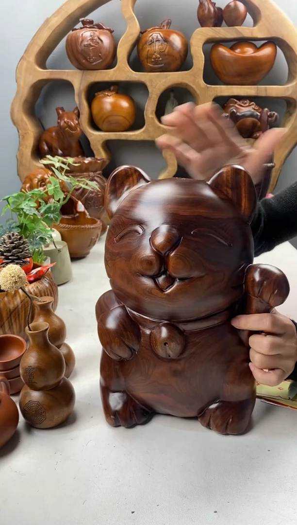 香樟木A81招财猫/尺寸