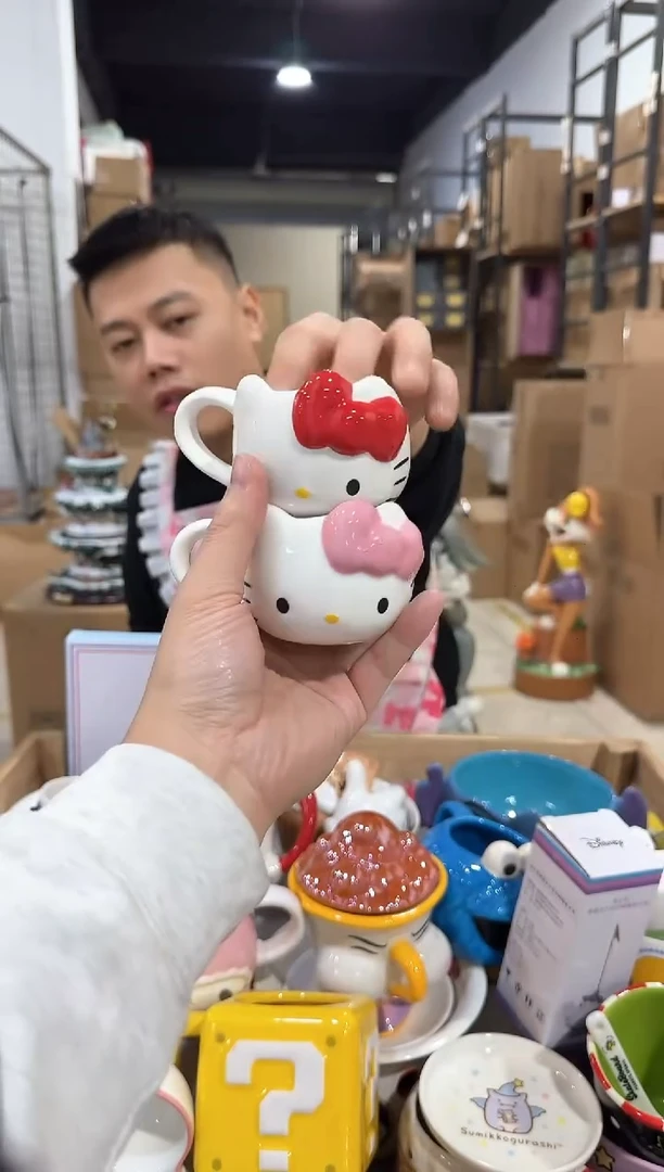 瓷片kkkt 一口杯 红色加粉色