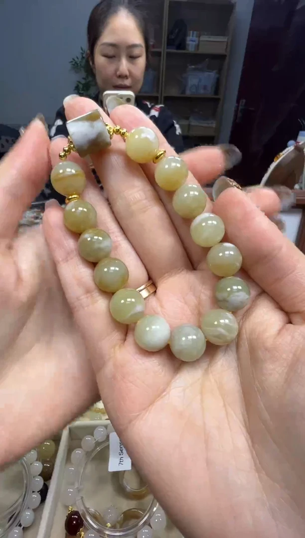 未镶嵌手串和田玉牛轧糖设计款手串卡12