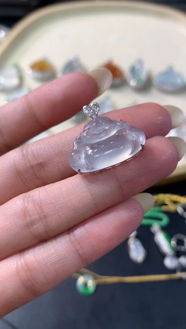 吊坠(不含链)18K金镶嵌翡翠W152|6980