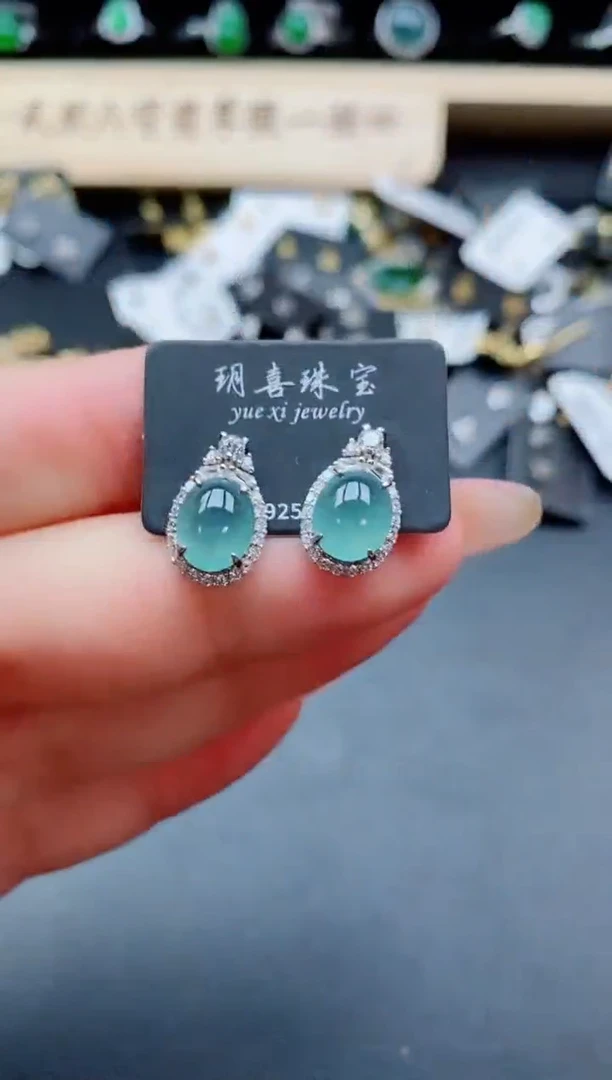 银S925镶嵌戒指翡翠1