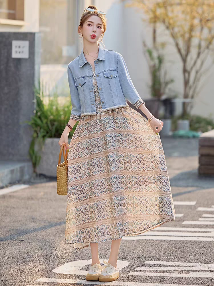 2539新款碎花套装连衣裙