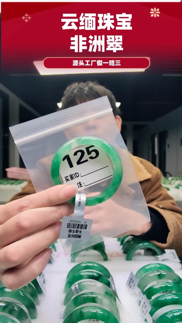 未镶嵌手镯石英质玉（非洲翠）5354圈口125