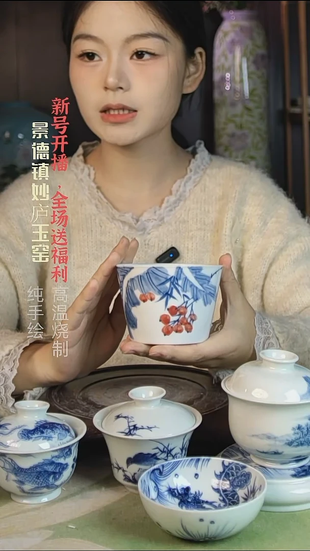 盘陶妙庐玉窑冰桶杯微瑕