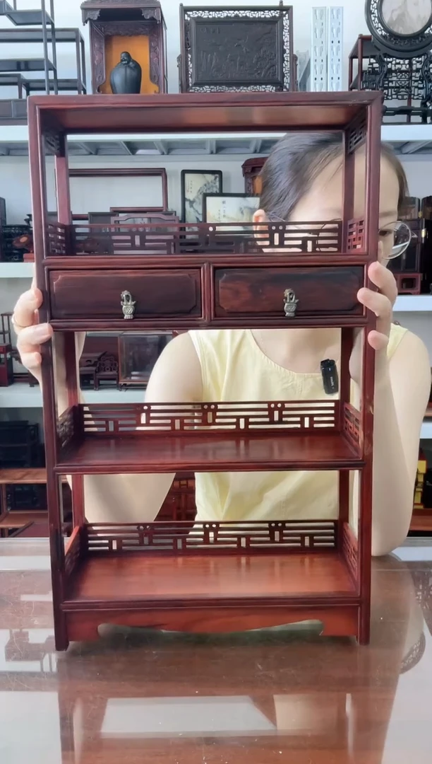 微凹黄檀（南美大红酸枝）大书架    230