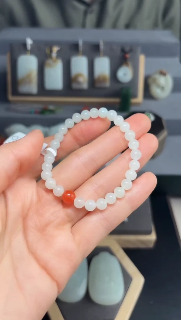 手串未镶嵌和田玉白玉手串