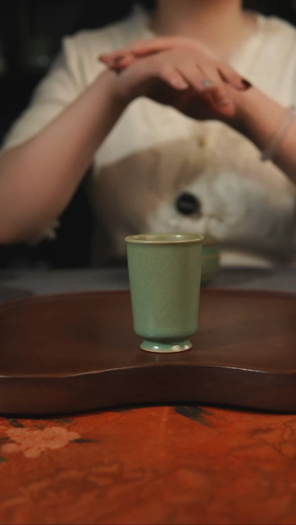 杯子瓷熊*汝州原产地原矿仿古老釉q