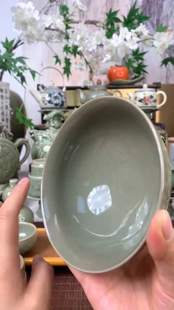 耀州窑开片白菜碗4只