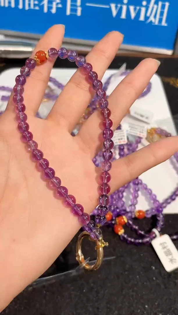 【闪购商品】水晶手链未镶嵌紫水晶手机挂