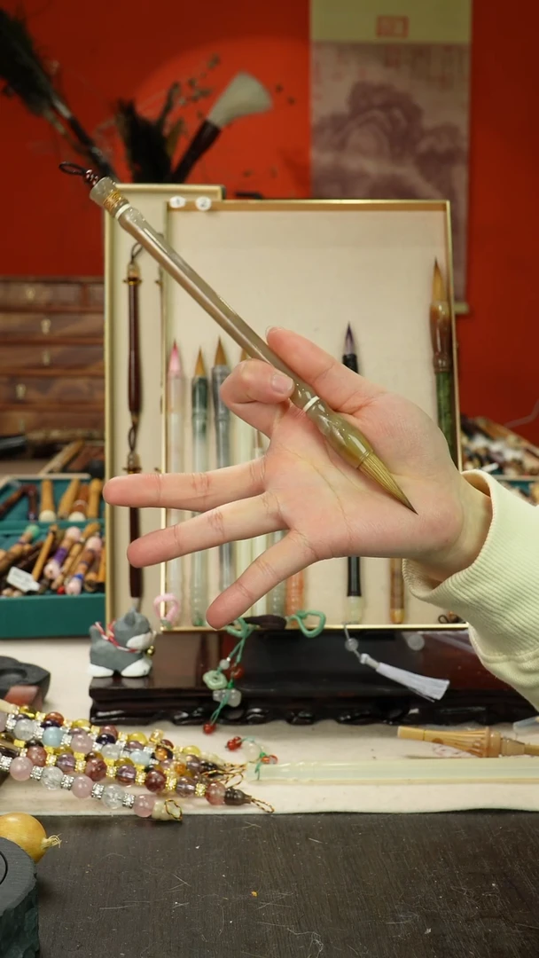 270号孤品高货毛笔链接 清水试笔 蘸墨不退