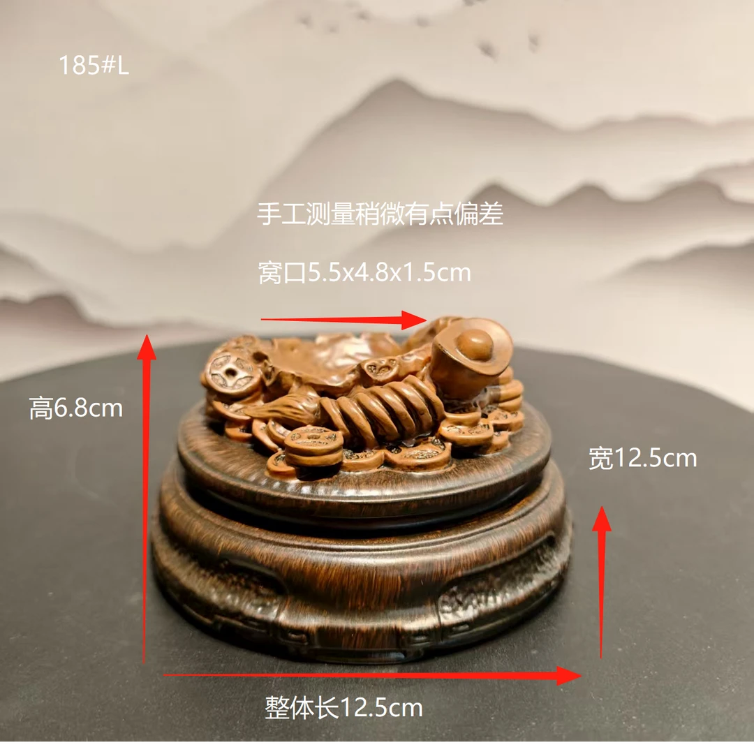 树脂金铜钱元宝创意奇石底座古中式风格家用玄关装饰品