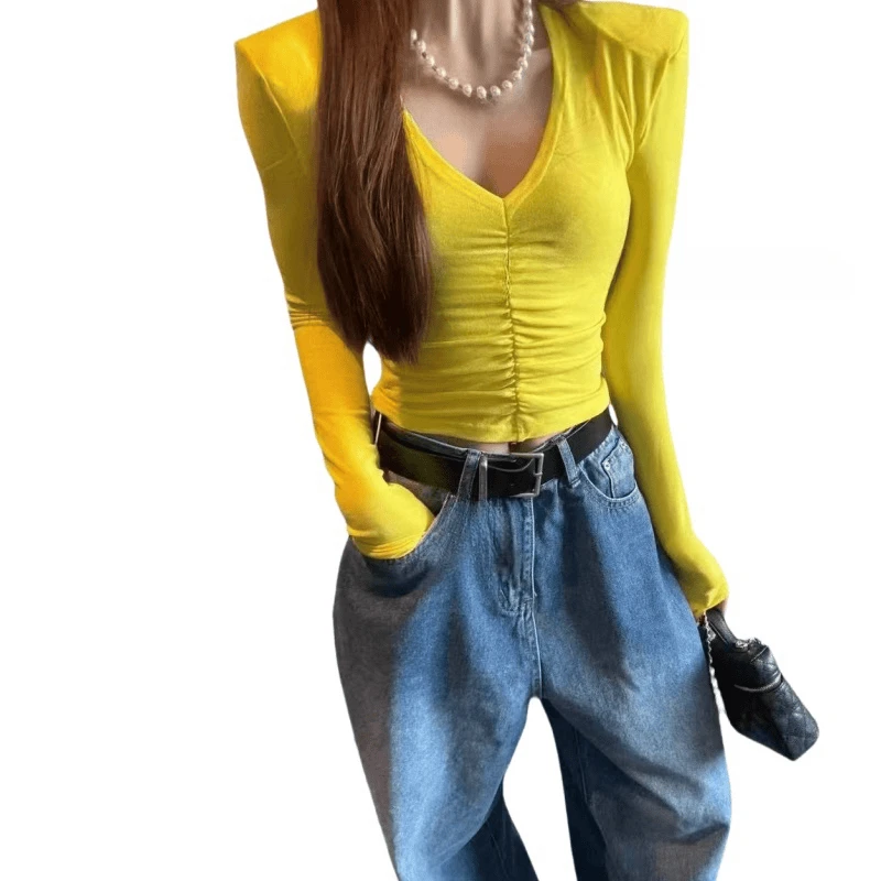 「主播推荐春季新款」6573款彩色系百搭T桖上衣