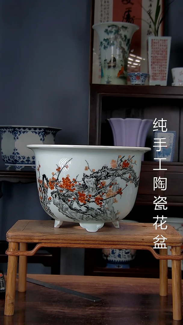 景德镇手工陶瓷花盆