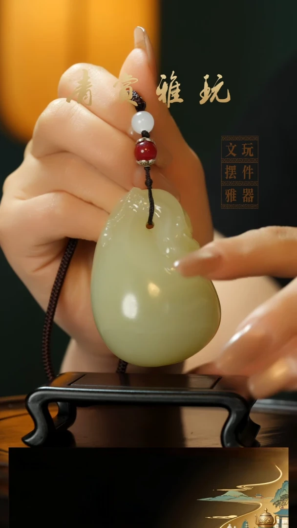 玉《福袋》手把件摆件