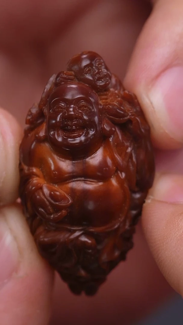 手串/手链橄榄核回血苏作整身立雕喜上加喜五子弥勒单件