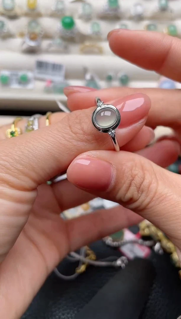 【闪购商品】翡翠戒指银S925镶嵌2222222222  64