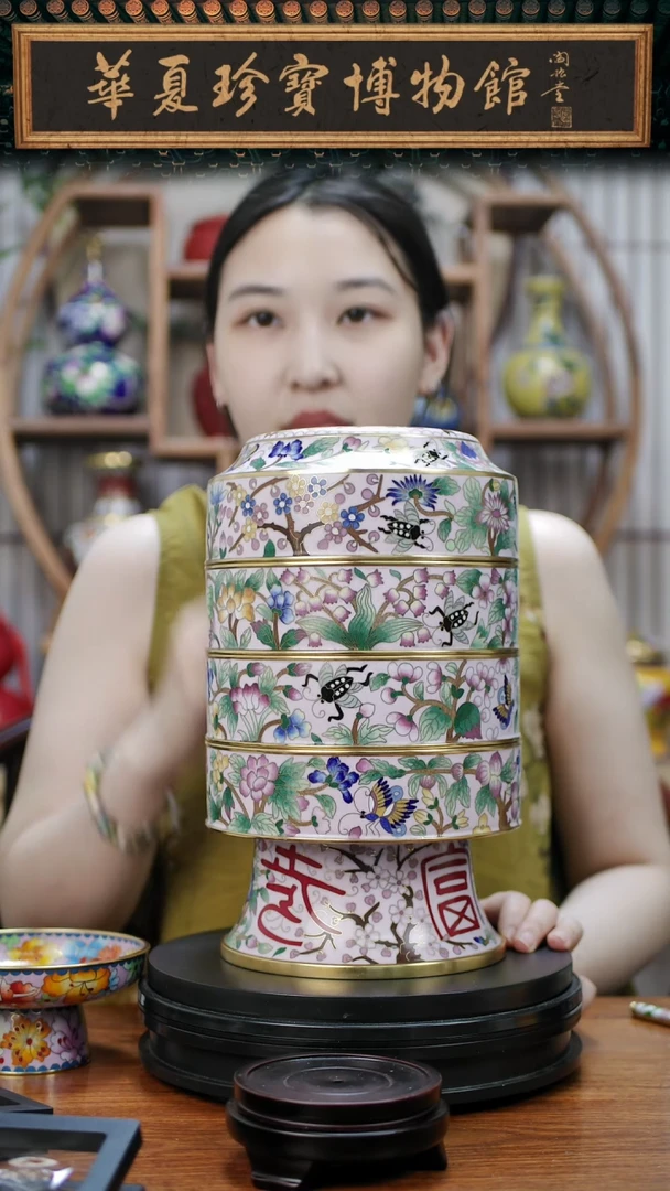 非遗 景泰蓝富贵寿考双喜尊 带证