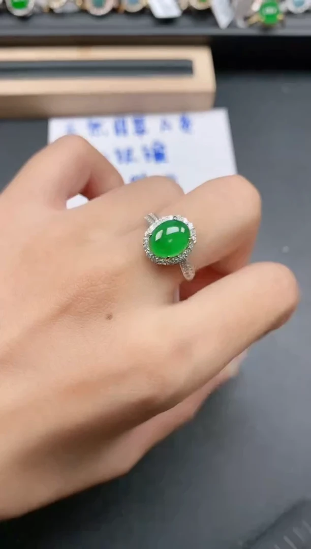 银S925镶嵌戒指翡翠111111