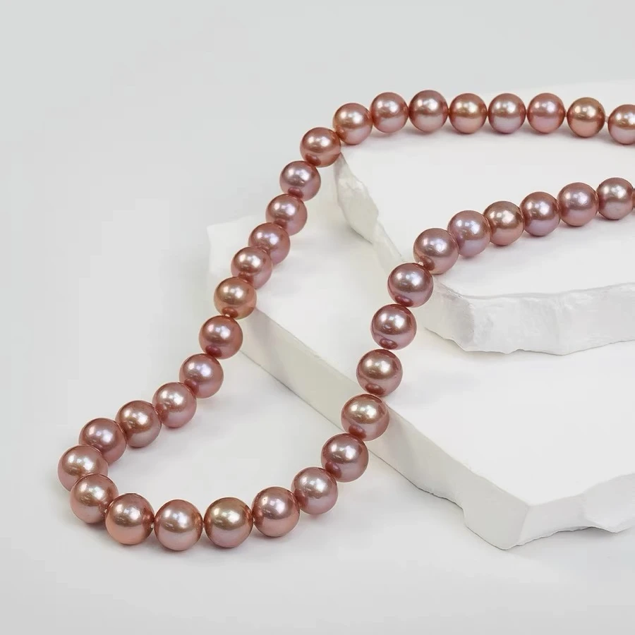 【时宜推荐】天然淡水紫珠项链 s925 11-13mm