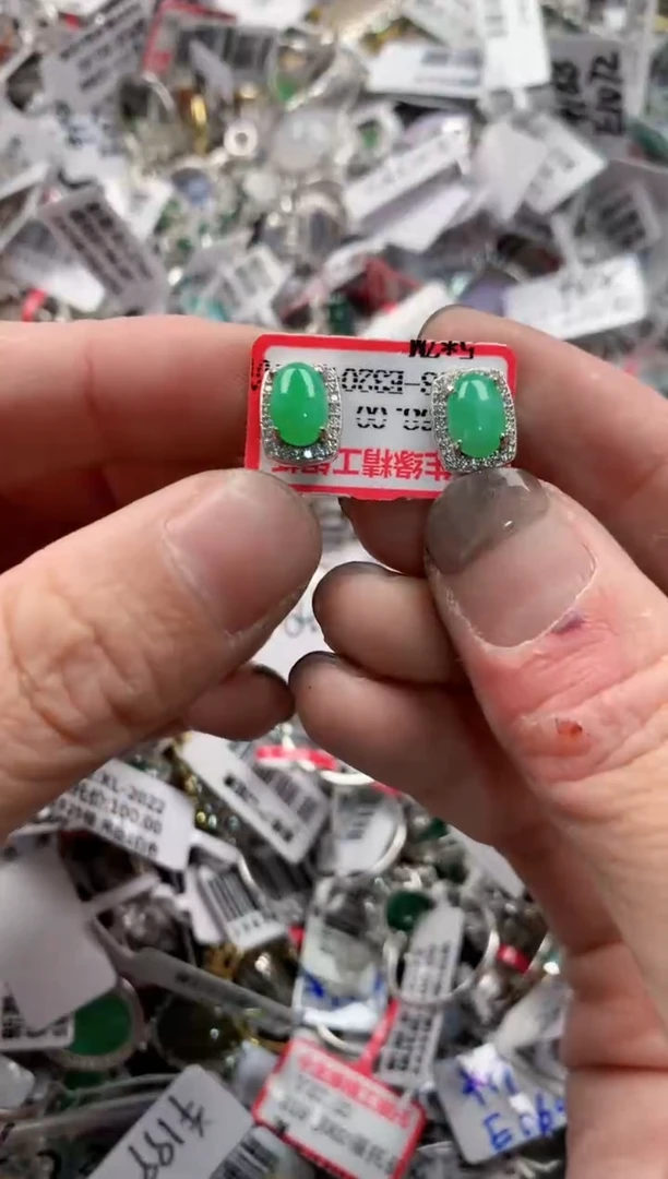 银S925镶嵌戒指翡翠777   9