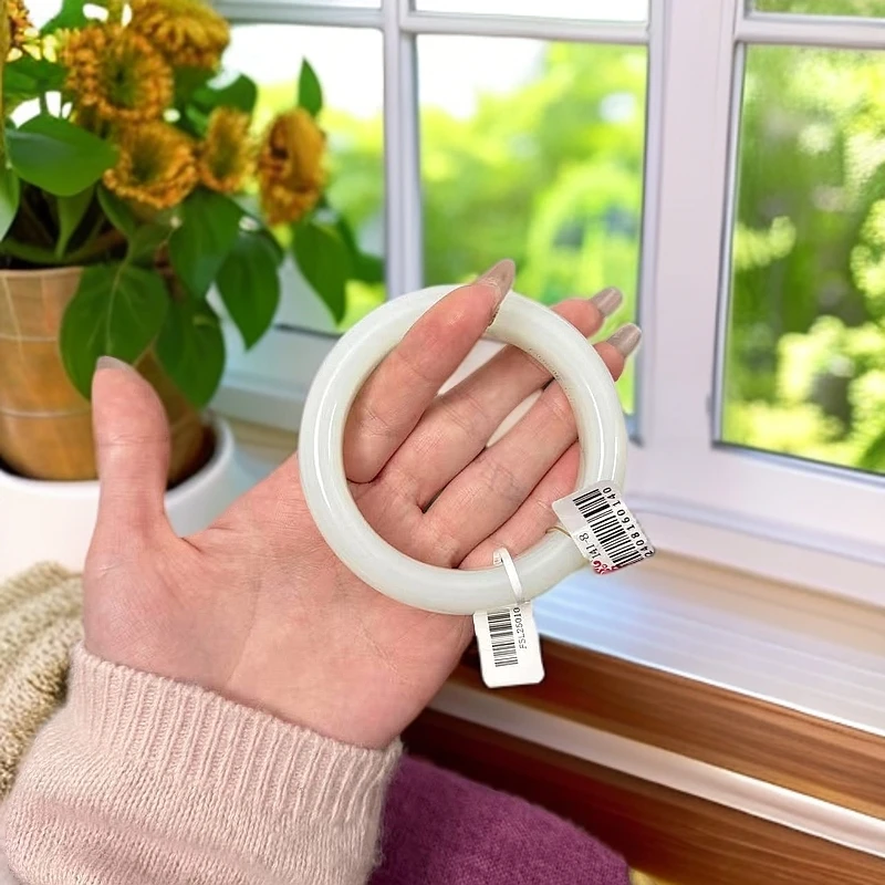 【汪氏精品】和田玉白玉宽版手镯 多样性发其一