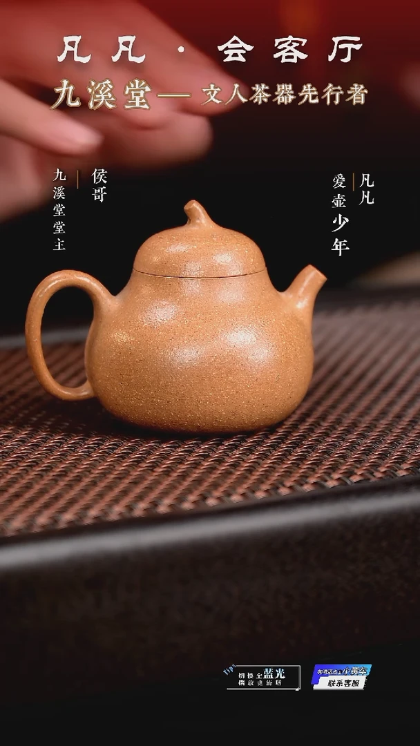 茶壶紫砂凡凡会客厅11 &九溪堂 紫砂壶 茄段老段115cc