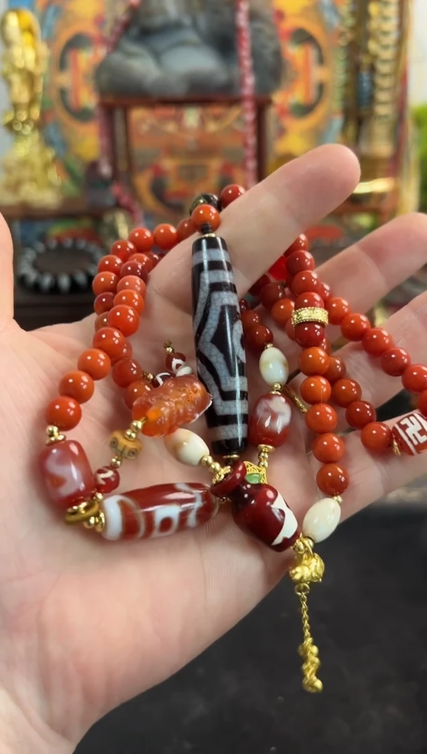 玛瑙/玉髓项链未镶嵌颜色图案多样发