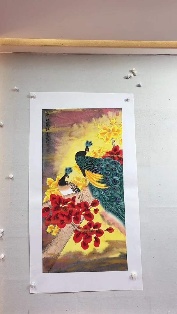 国画雀艳秋红/4尺托底/雷畅胜