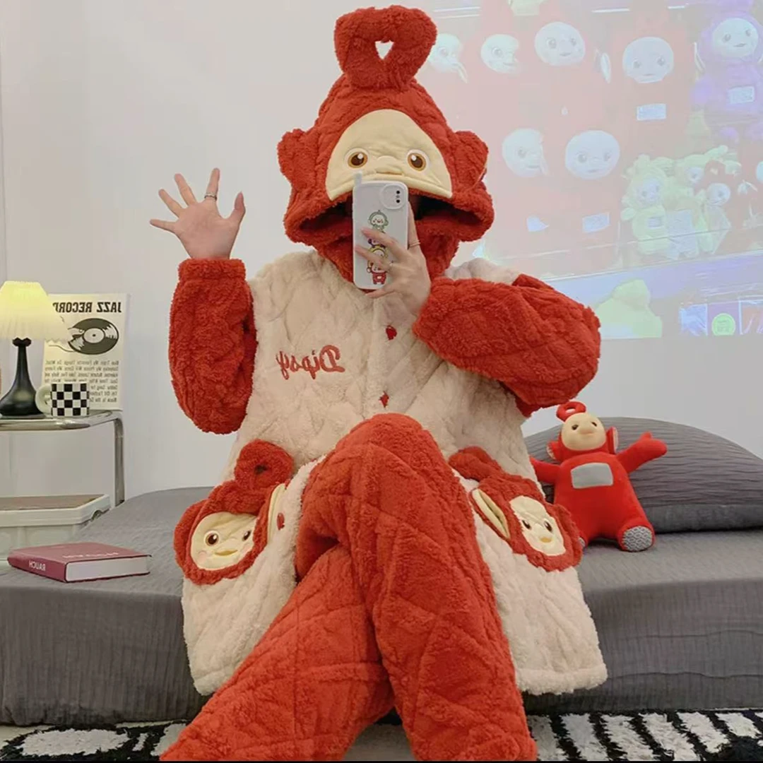 三层夹棉保暖可爱家居服可外穿600-609