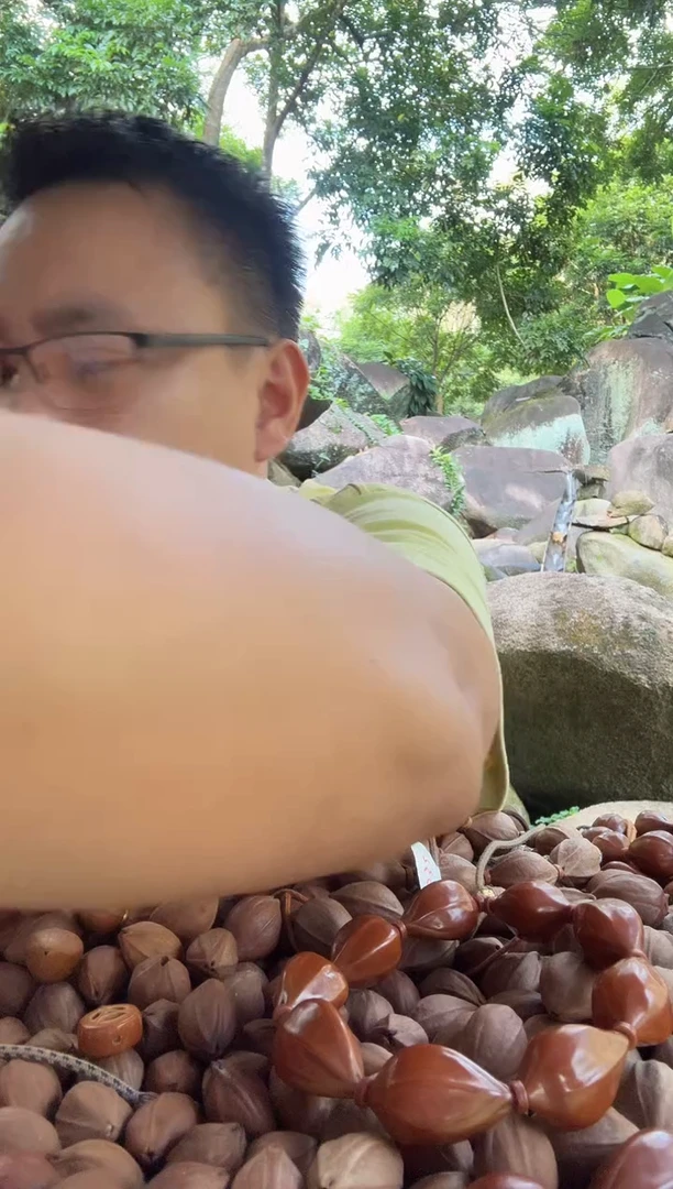 手串橄榄核大****X21大尺寸梅林红核头货素串180