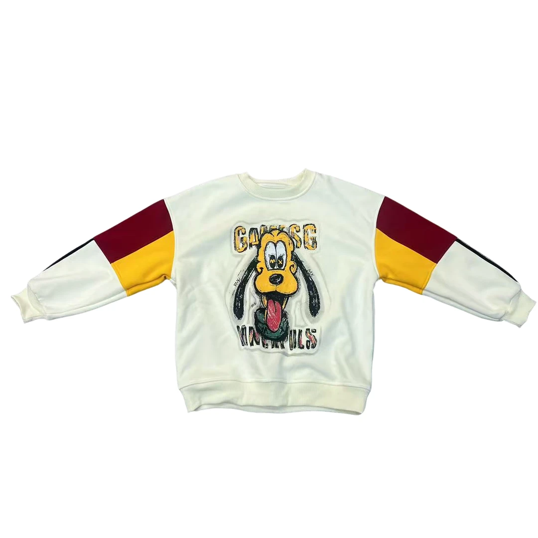 蛋蛋家【福利款】米白色小狗拼色卫衣